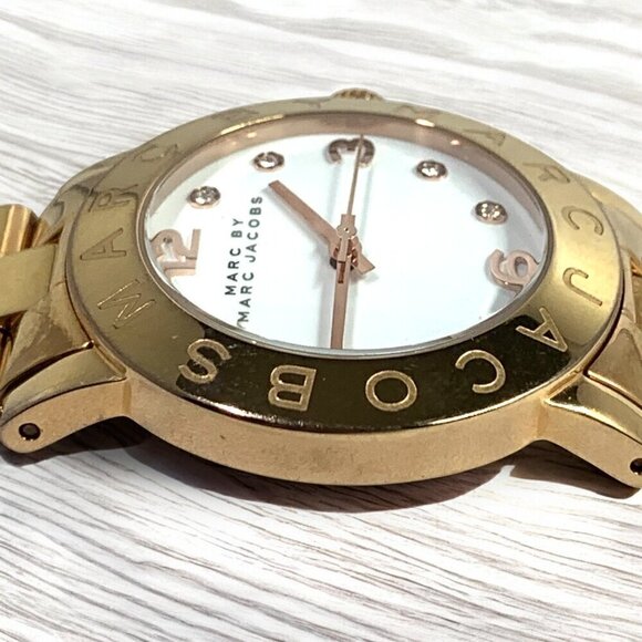 Marc Jacobs AMY Rose Gold Tone Stainless Steel Analog Crystal Wristwatch MBM3077 - Picture 6 of 10